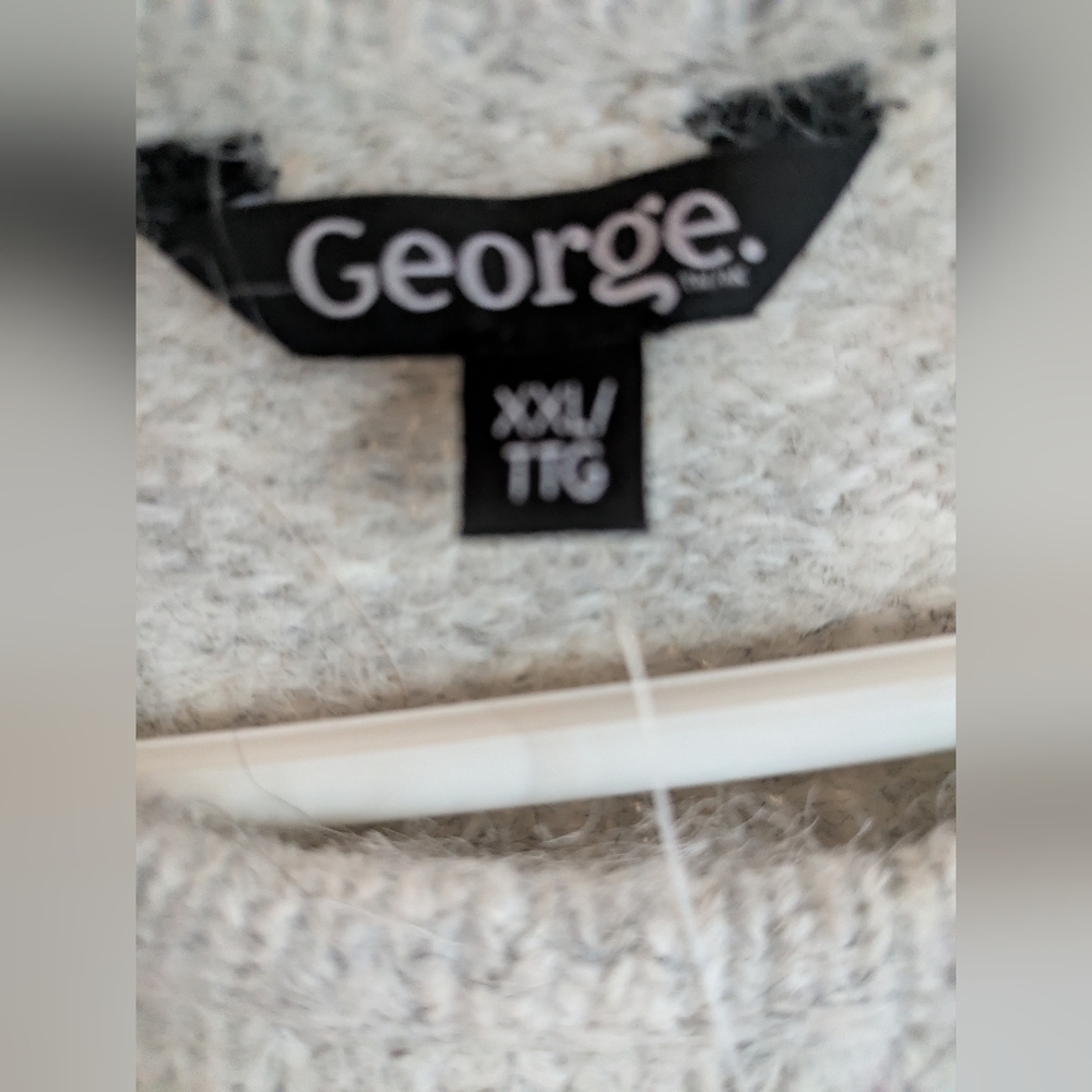 NWT Gray and White Striped Sweater - Picture 2 of 3